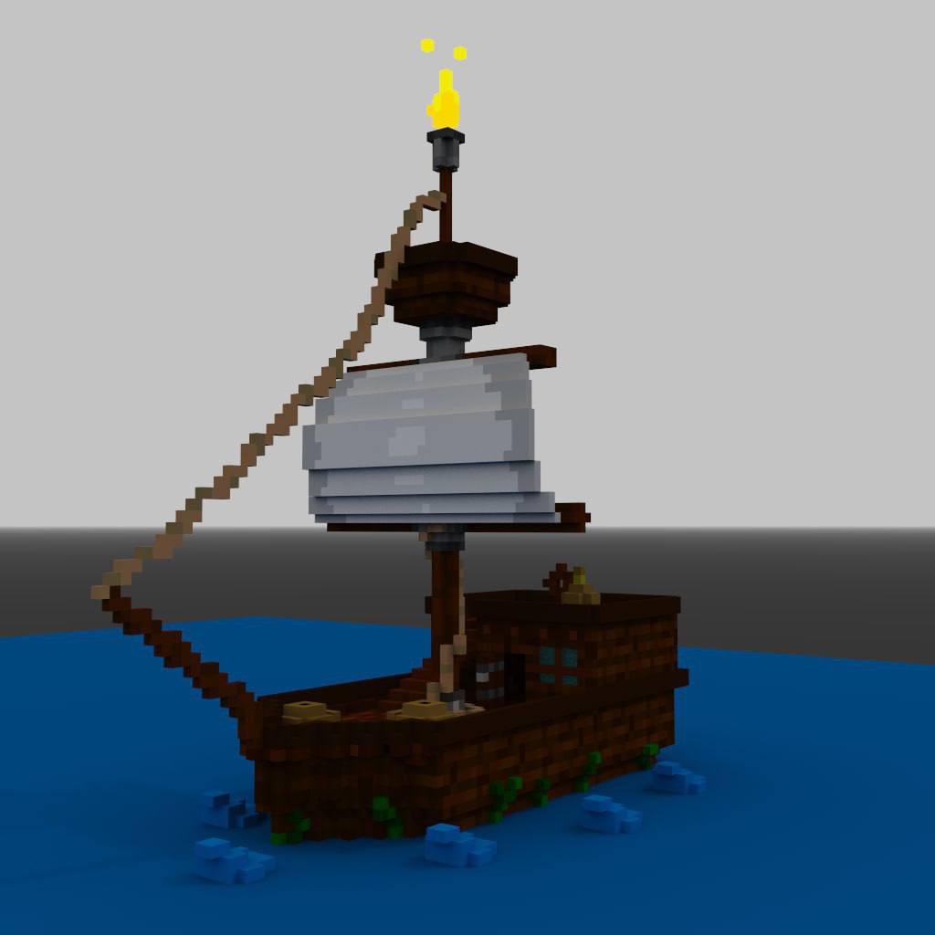 Модель корабля у Minecraft